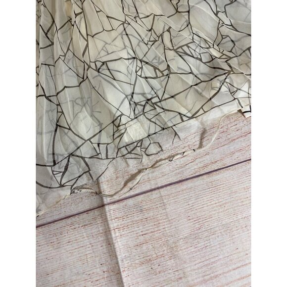 Carolina Herrera Women's Cream/Black Layered 100% Silk Dress - 6 - Picture 3 of 17